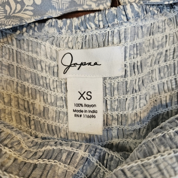 Pants Jumpsuit Womens Size XS Light Blue Patchwork Pattern Wide Leg - Picture 7 of 7